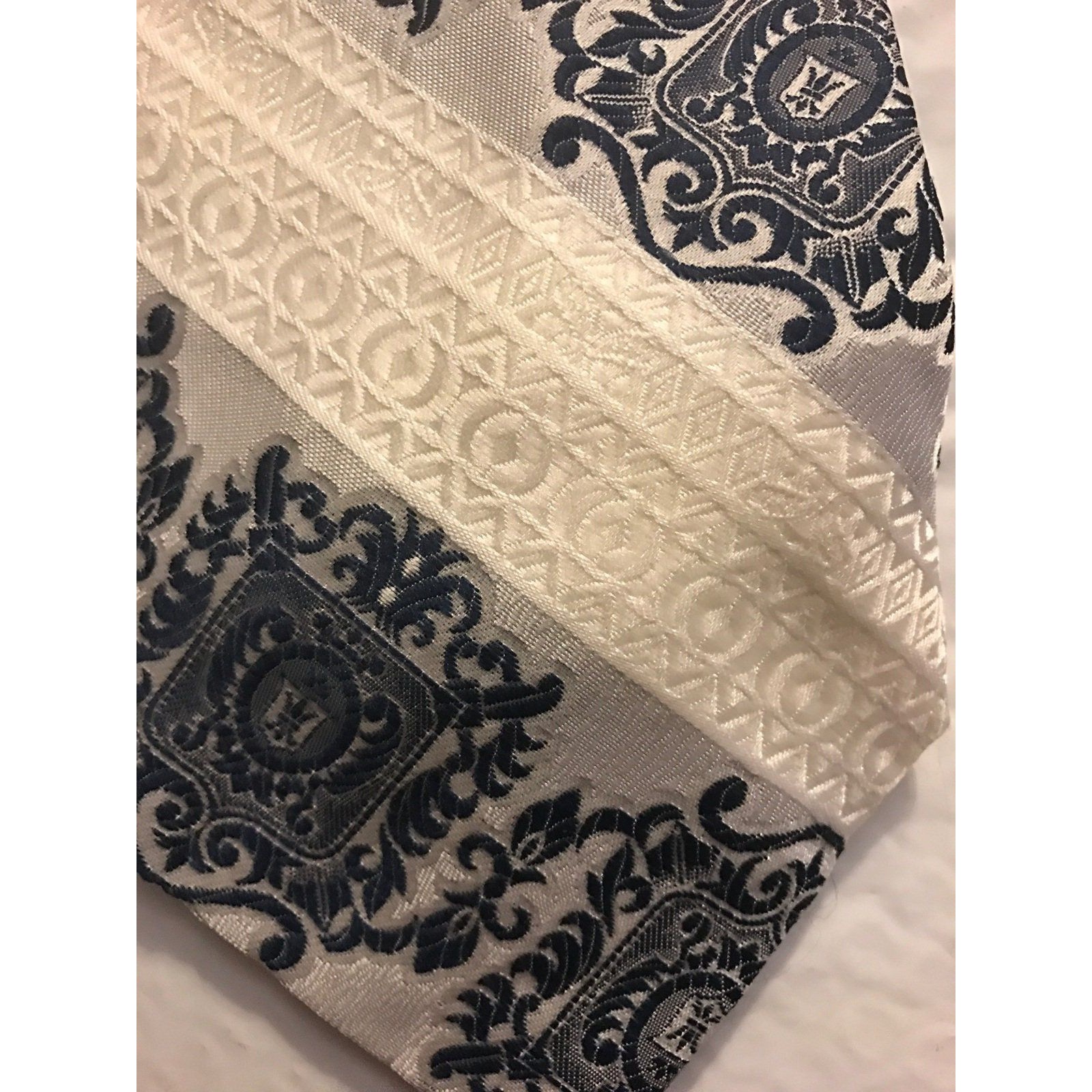 Vintage Castle Tie ~ White And Blue * 59" Long X 4.5" At Widest